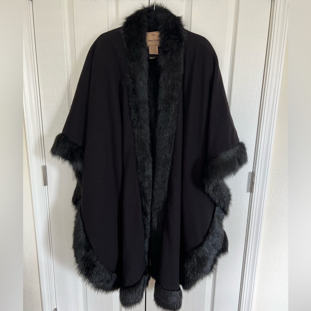 Dennis by Dennis Basso Faux Fur Poncho Cape